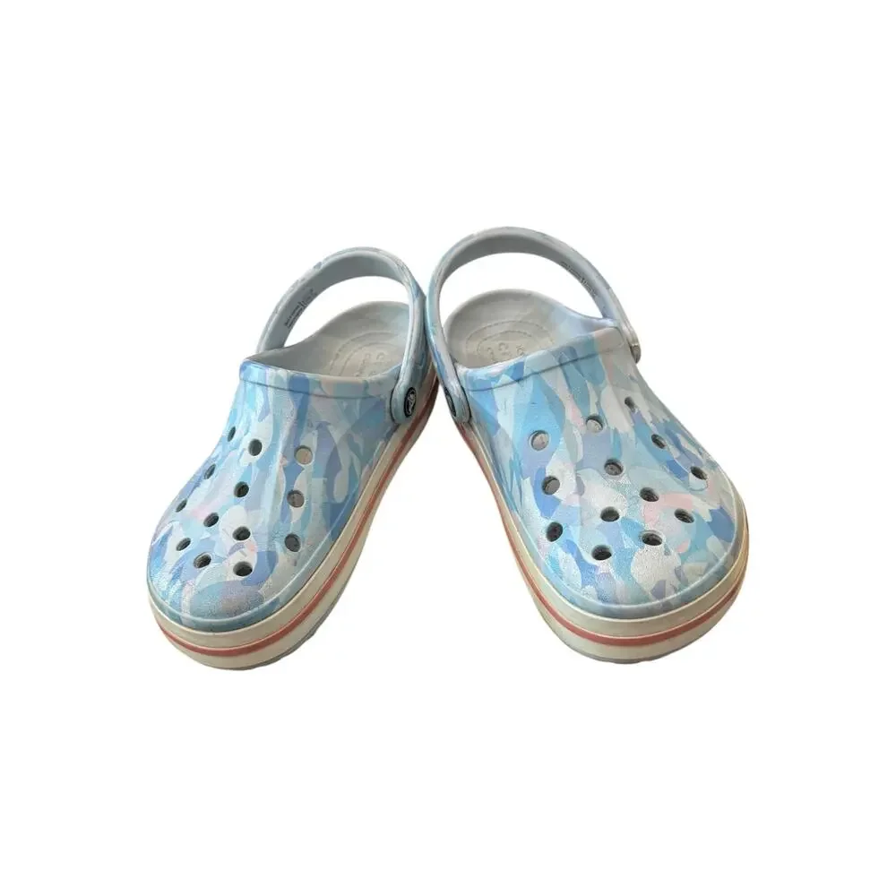 Crocs Crocband Seasonal Graphic Clogs Blue Multi W9 M7